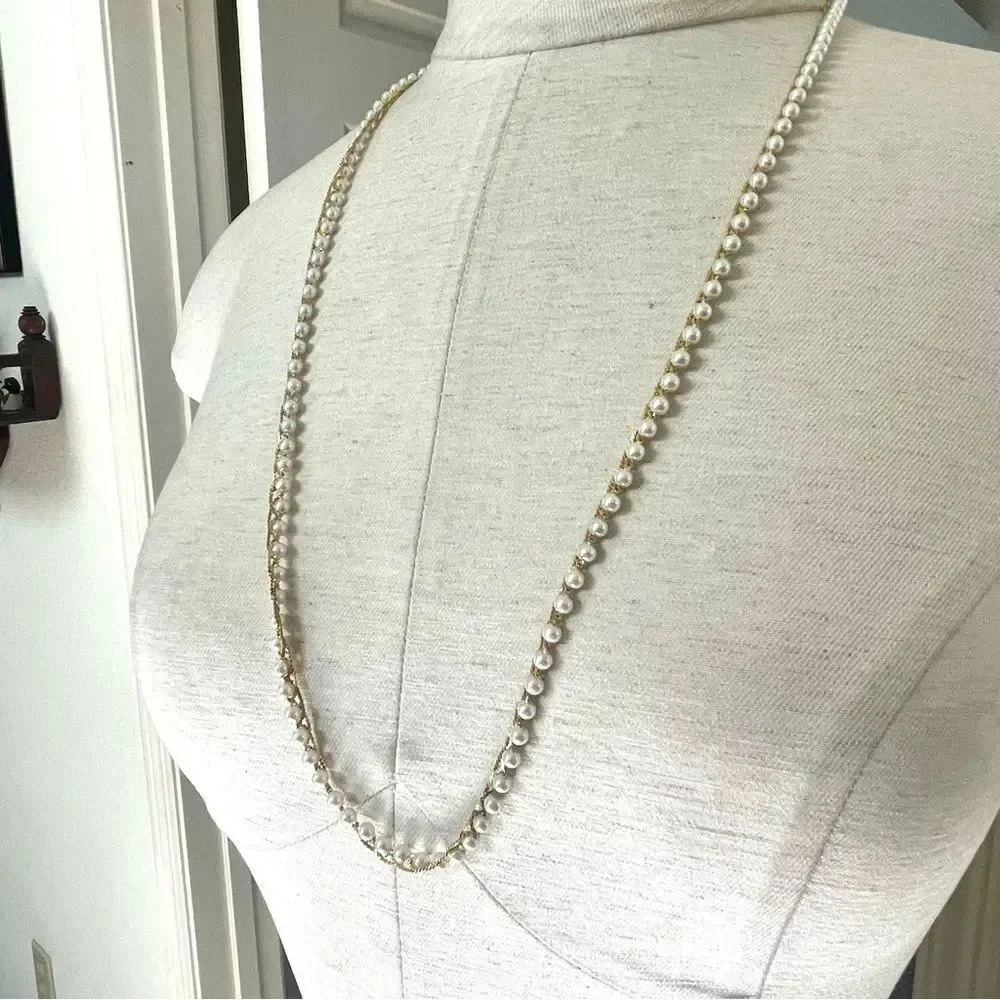 Napier vintage gold tone and pearl necklace